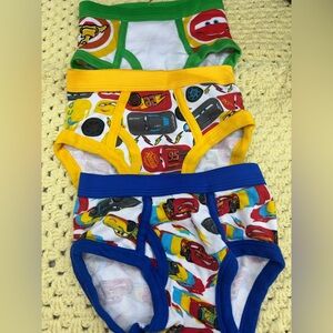 Disney Cars Colorful Kids Underwear Set of 3 size 2T/3T NWOT